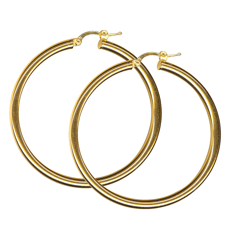 3mm Italian Plain Hoop Earrings
